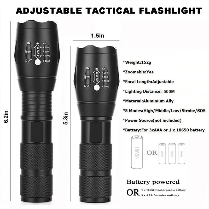High Power T6 LED Flashlights  - đánh giá và giá Power Banks